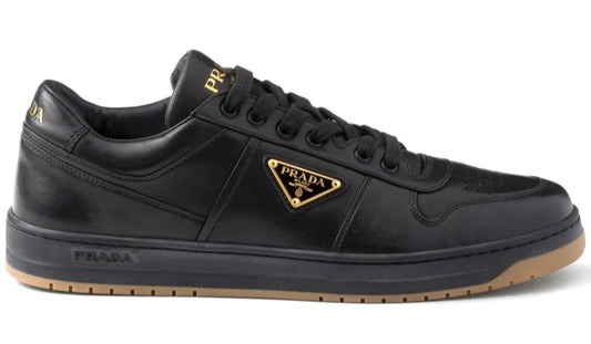 Prada Enamel-triangle Leather Sneakers