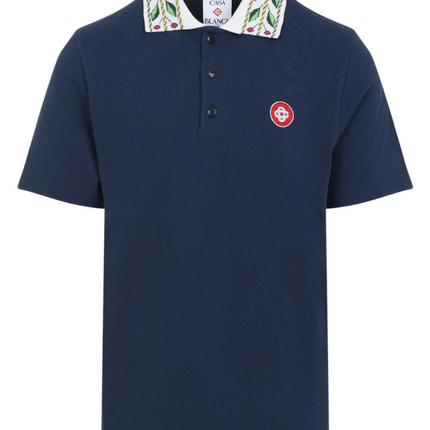 Casablanca Laurel Pique Short Sleeve "Navy Blue"
