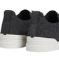 Zegna Triple Stitch Canvas Slip-On Sneakers "Black"