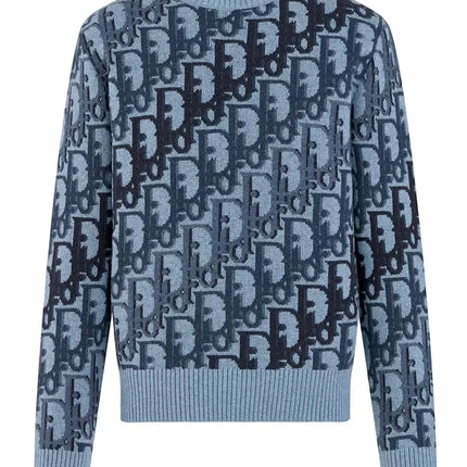 Dior Oblique Sweater "Blue Wool Jacquard"