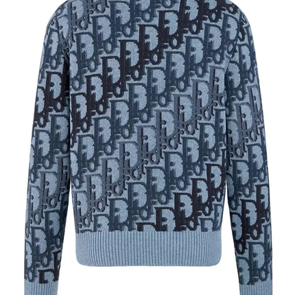 Dior Oblique Sweater "Blue Wool Jacquard"
