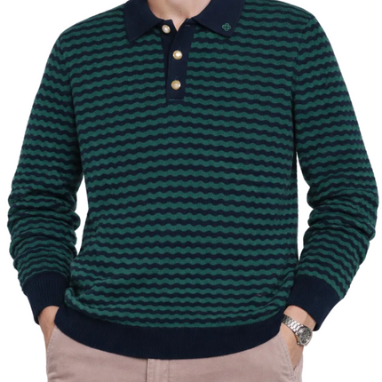 Casablanca Mini Wave Polo 'Navy / Green'