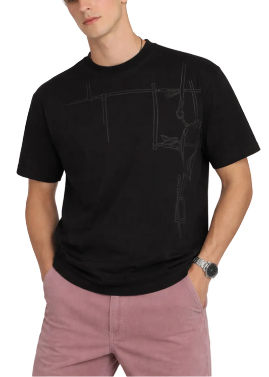 Hermes Harnais en Gouache 3D T-shirt "Black"