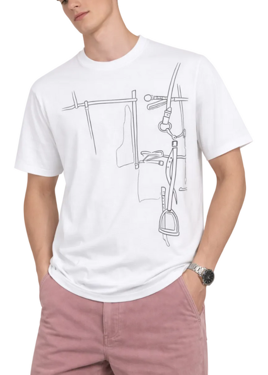 Hermes Harnais en Gouache 3D T-shirt "White"