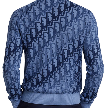 Dior Oblique Sweater "Blue Wool Jacquard"