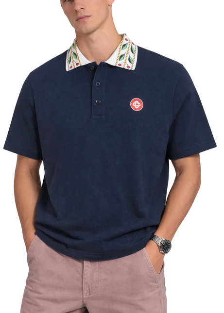 Casablanca Laurel Pique Short Sleeve "Navy Blue"