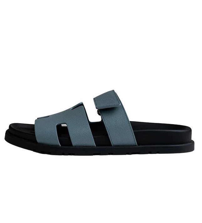 Hermes Chypre Sandals "Bleu Canard"