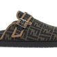 Fendi Feel Sabots Fabric Brown 'Black / Brown'
