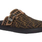 Fendi Feel Sabots Fabric Brown 'Black / Brown'