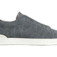 Zegna Triple Stitch Canvas Slip-On Sneakers