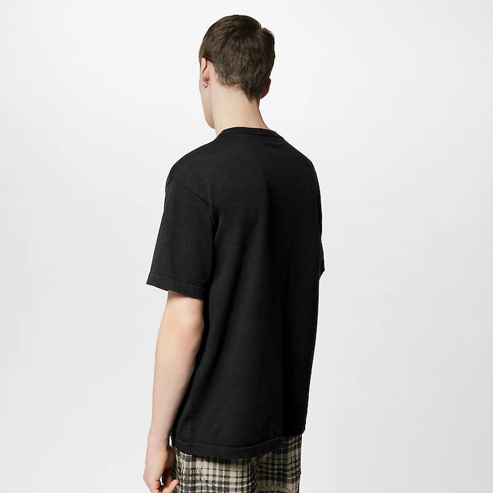 LOUIS VUITTON Short-Sleeved Cotton Intarsia Crewneck