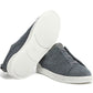 Zegna Triple Stitch Canvas Slip-On Sneakers