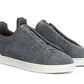 Zegna Triple Stitch Canvas Slip-On Sneakers