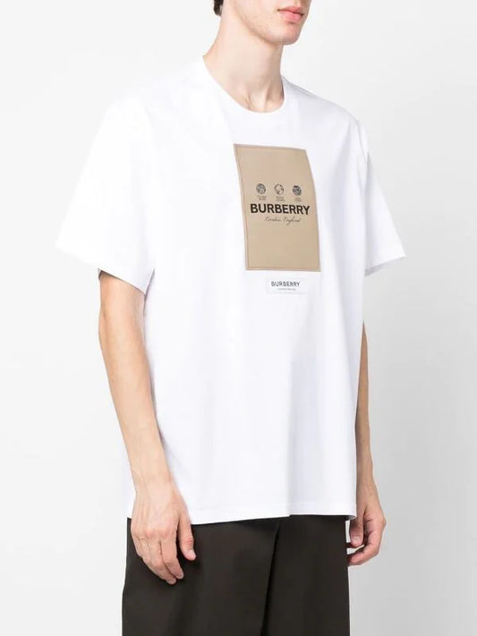 BURBERRY logo-patch round-neck T-shirt