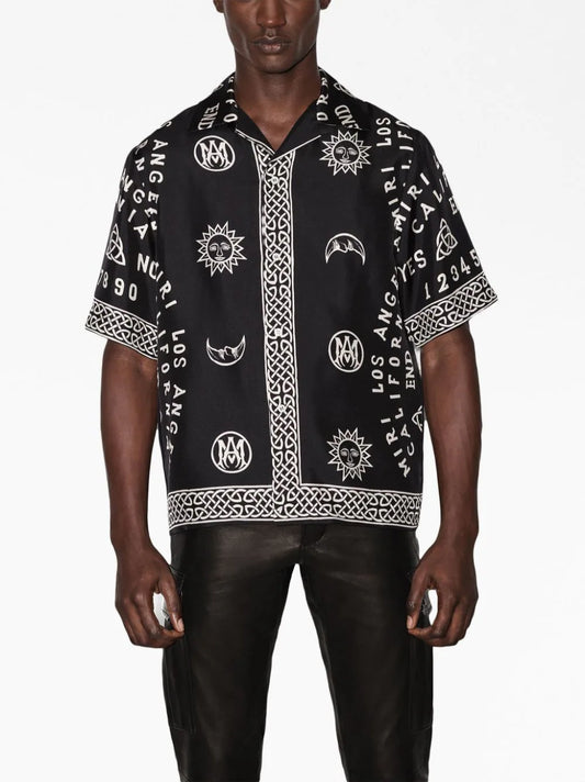 AMIRI  Ouija Board-print bowling shirt