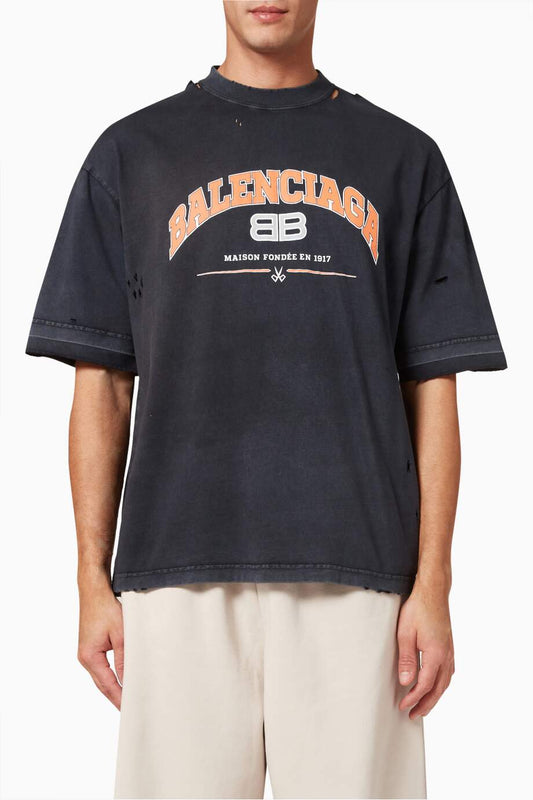 BALENCIAGA Maison Balenciaga Medium Fit T-shirt in Organic Vintage Jersey