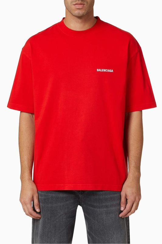 BALENCIAGA Logo Medium Fit T-shirt in Vintage Cotton Jersey