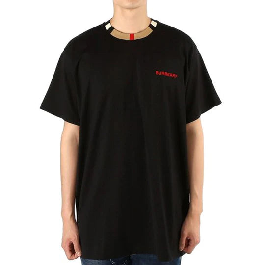 Burberry Detail Collar Short Sleeve Black