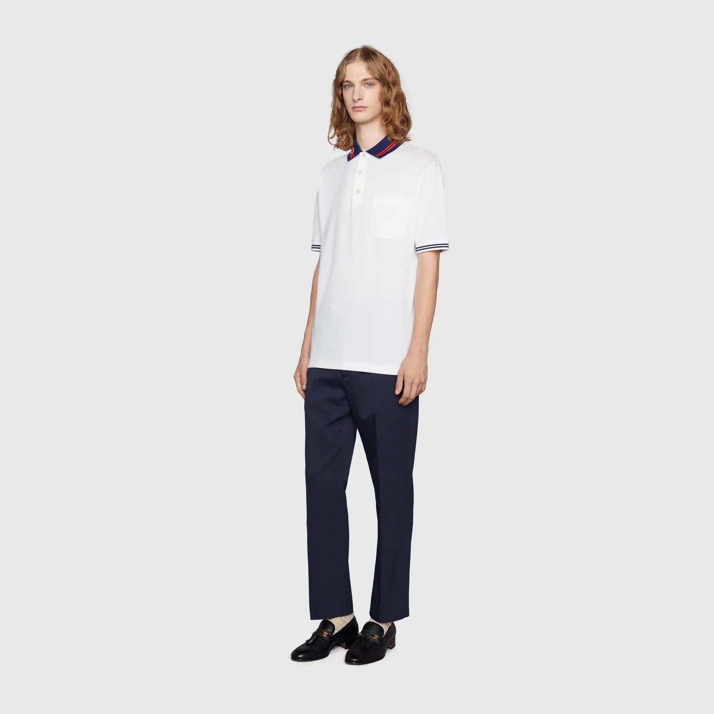 Gucci Cotton piquet polo with Interlocking G