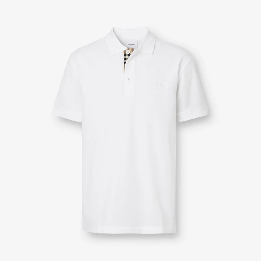 BURBERRY Monogram Motif Cotton Piqué Polo Shirt