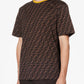 FENDI Monogram-print contrast-trim cotton-jersey T-shirt