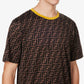 FENDI Monogram-print contrast-trim cotton-jersey T-shirt