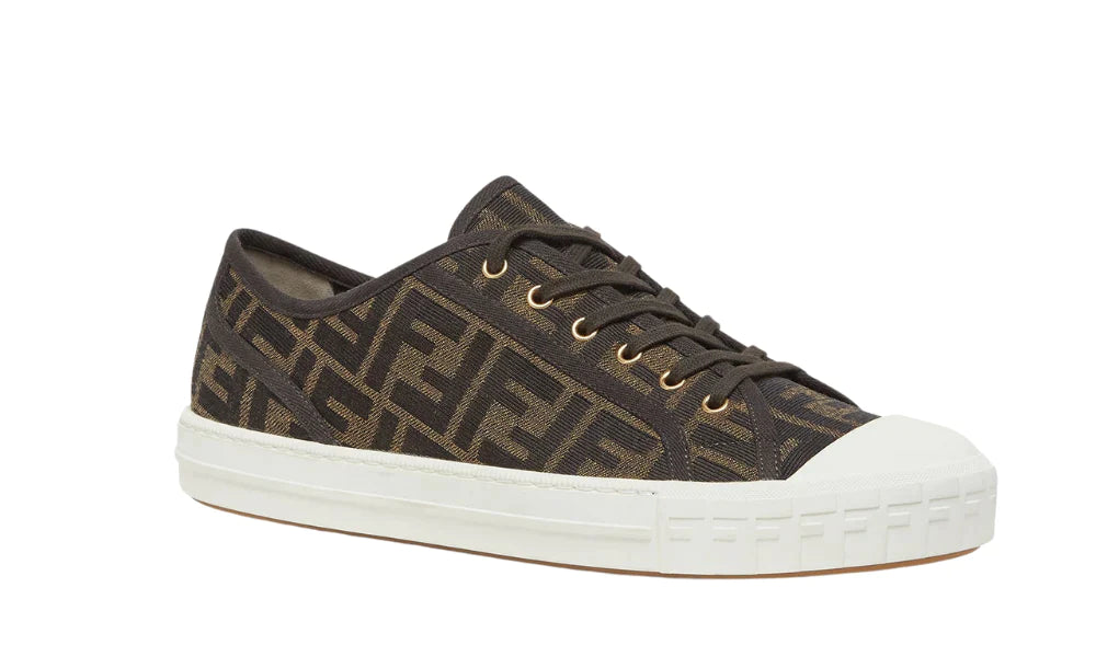 Fendi Domino Brown Fabric low-Tops