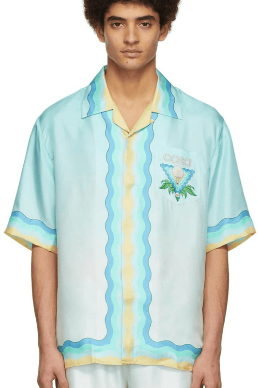 CASABLANCA Blue Silk Shirt