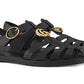 Gucci Rubber Buckle Strap Sandals - Black