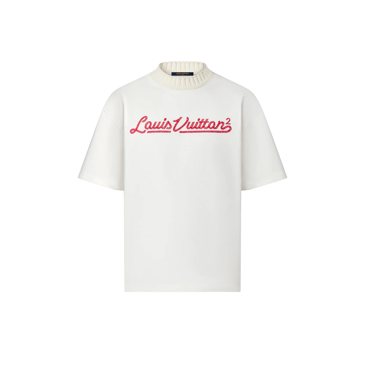 EMBROIDERED LOUIS VUITTON MOCKNECK TEE