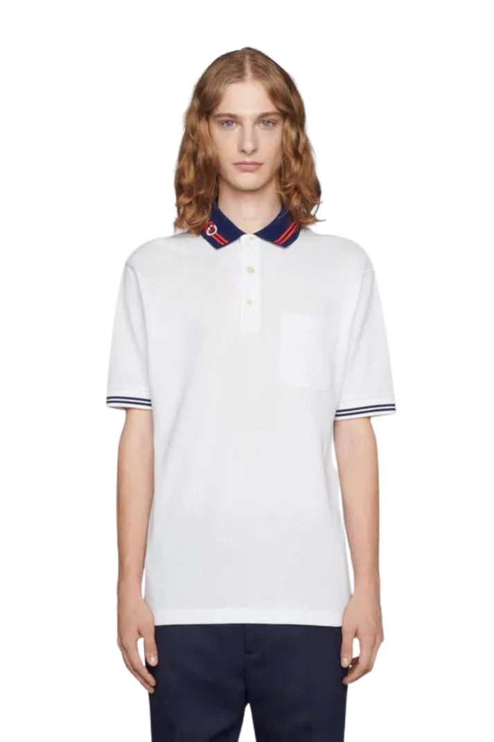 Gucci Cotton piquet polo with Interlocking G