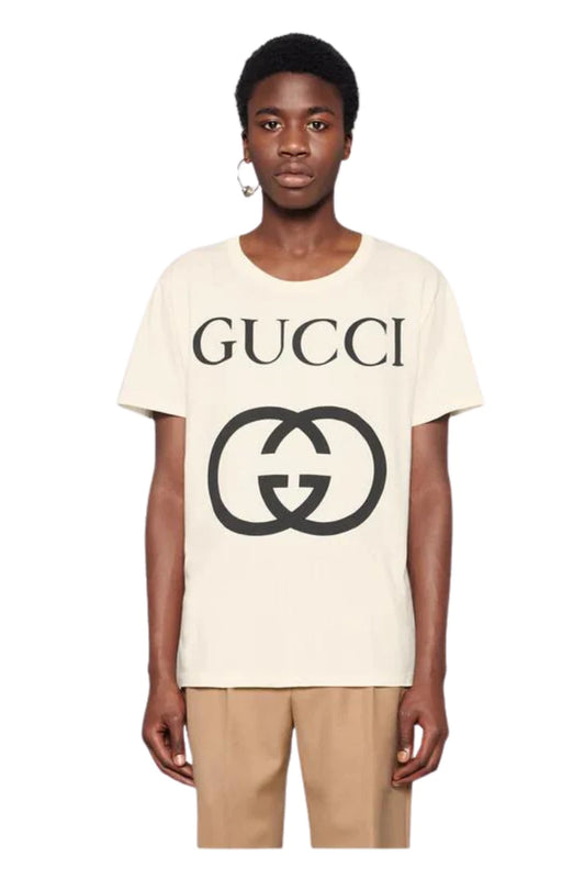 GUCCI Interlocking G Logo Cotton T-Shirt