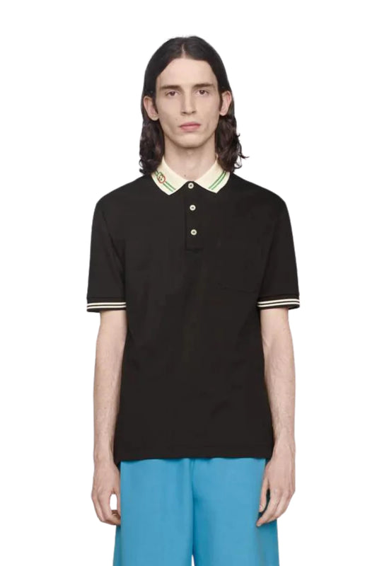 Gucci Cotton piquet polo with Interlocking G